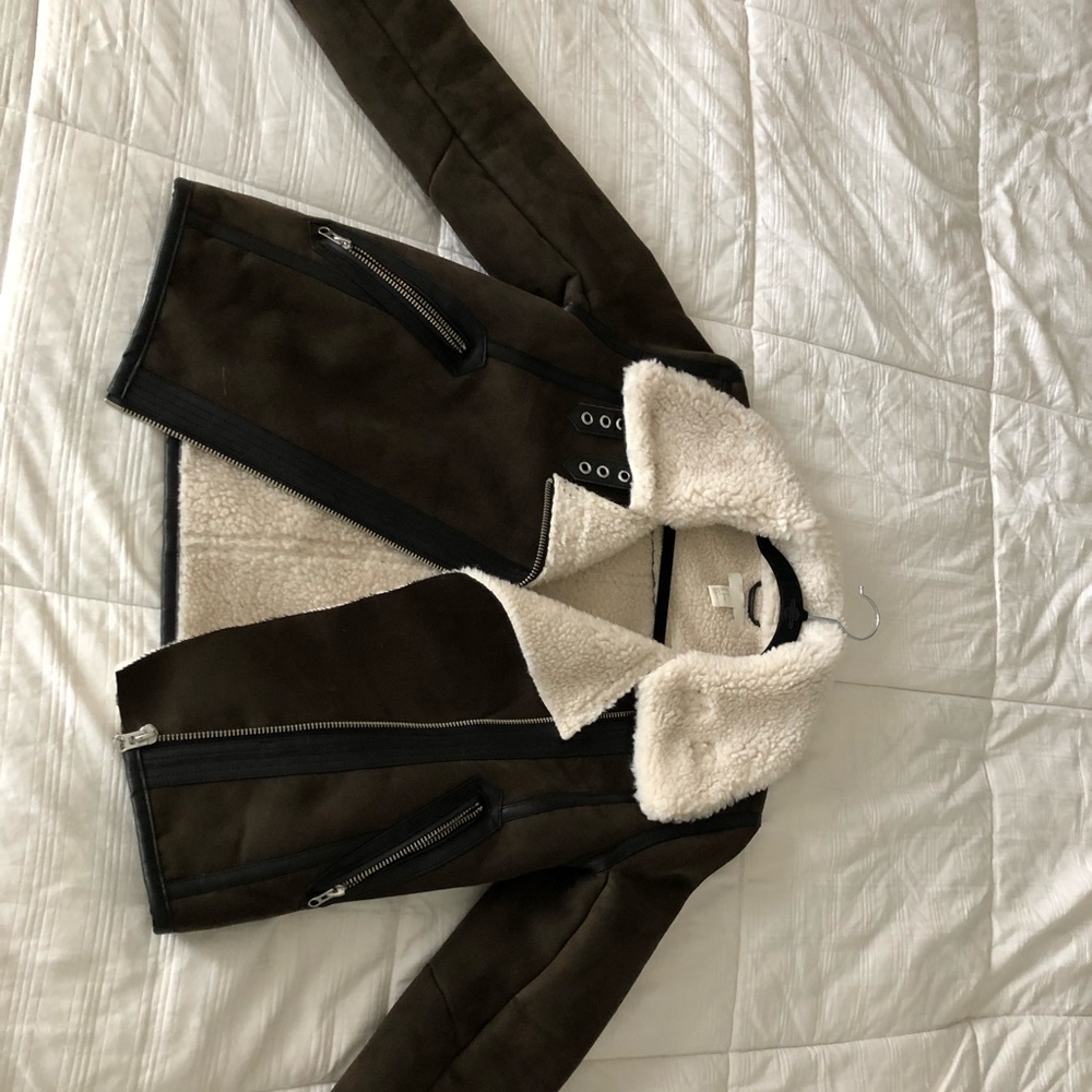 H&M Moto Coat/Jacket with Borg lining